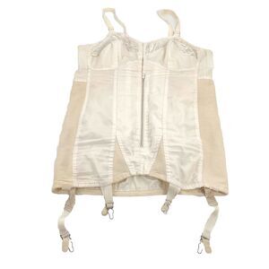 Vintage 1950s Full Body Gridle Corset Size 44C Smoothing Shapewear Pinup Cream